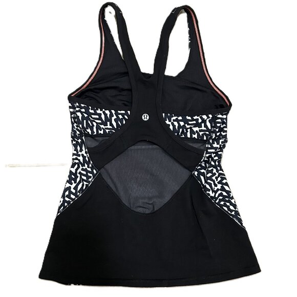 LULULEMON Crossback Tank II Net Pop Mesh Back White Black Size 4‎ Women's - Picture 6 of 9